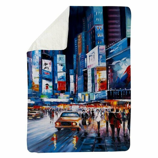Begin Home Decor 60 x 80 in. Times Square Perspective-Sherpa Fleece Blanket 5545-6080-CI183